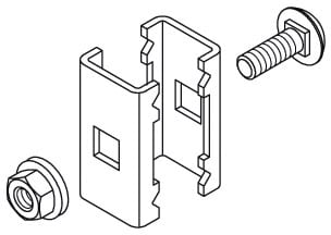 DIETZEL - Gitterbahnverbinder, doppel, 41x18 mm, inkl. Schraube+Mutter, Edelstahl (V2A)