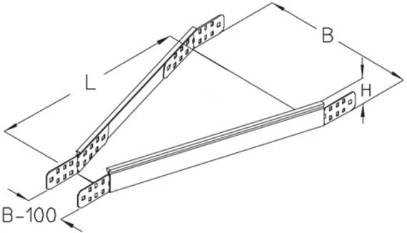 DIETZEL - Rinnenreduzierung, rechts, int.Verbindern, 400x500x60mm, 4xKLR, send.feurerverz.