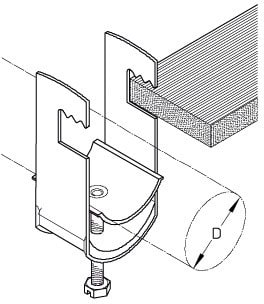 DIETZEL - Kabelschelle, für Ø 44-48 mm, Flachprofil bis 12 mm, 85 mm, Edelstahl (V2A)