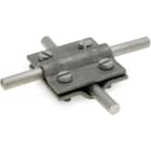 DIETZEL - Kreuzklemme,M6x16mm,Grundplatte m. Gewinde,Klemmber rd/rd 8-10/8-10mm,feuerverz.