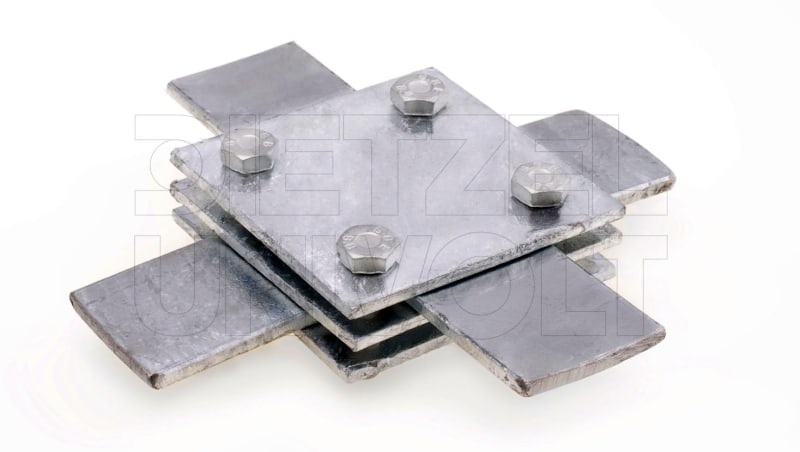 DIETZEL - Kreuzklemme, M6x25 mm, Klemmbereich flach/flach 30/30 mm, 3teilig, feuerverzinkt