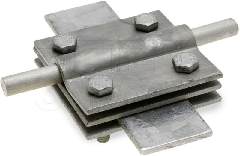 DIETZEL - Kreuzklemme, M6x25mm, Klemmbereich rund/flach 8-10/30mm, 3teilig, feuerverzinkt