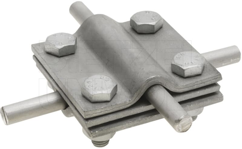 DIETZEL - Kreuzklemme, M8x25mm, Klemmbereich rund/rund 8-10/8-10mm, 3teilig, feuerverzinkt
