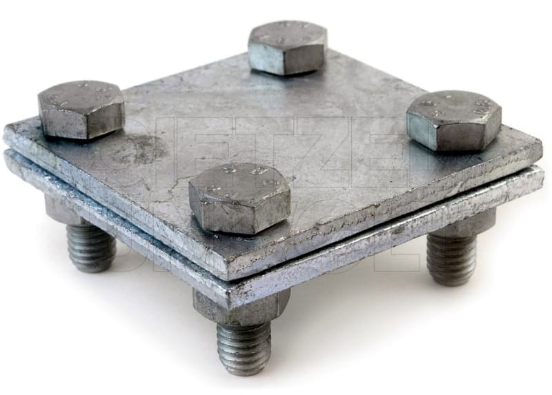 DIETZEL - Kreuzklemme, M8x25 mm, Klemmbereich flach/flach 40/40 mm, feuerverzinkt