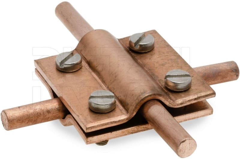 DIETZEL - Kreuzklemme,M6x16mm,Grundplatte m. Gewinde,Klemmber rund/rund 8-10/8-10mm,Kupfer