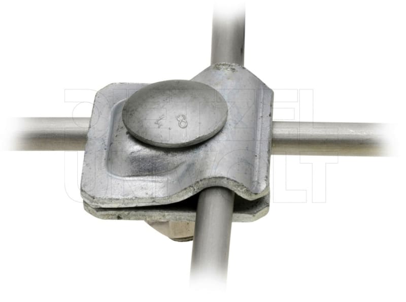 DIETZEL - Mehrzweckklemme,rd Ø8mm/rd Ø8mm,Gegenmutter (Niro)/Flachrundschraube feuerverz.