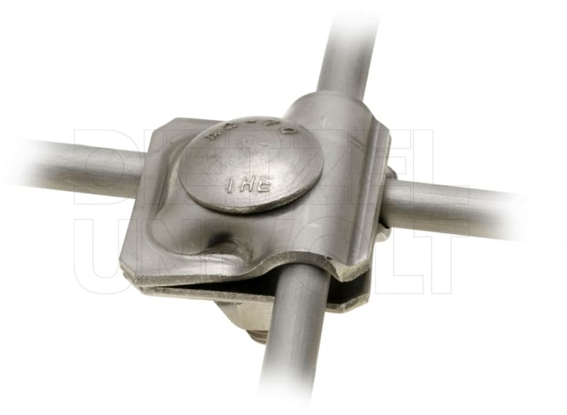 DIETZEL - Mehrzweckklemme,rund Ø8mm/rund Ø8mm,Niro,m. Gegenmutter/Flachrundschraube M10