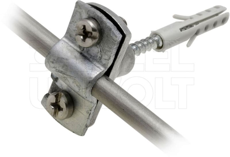 DIETZEL - Leitungshalter, klein, mit Überleger 8 mm, Holzschraube+Wanddübel, Zinkdruckguss