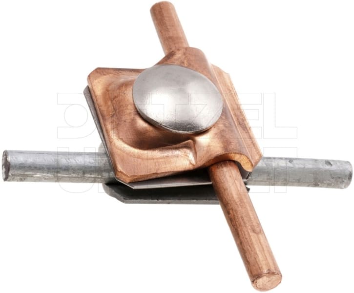 DIETZEL - Mehrzweckklemme,rd Ø8mm/rd Ø8mm,Ober-/Unterteil Kupfer,Zwpl./Schraube M10 Niro