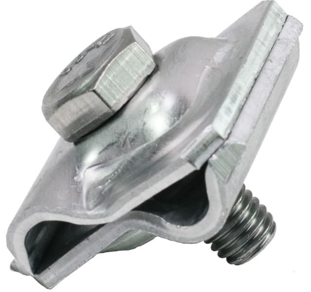 DIETZEL - Mehrzweckklemme,rd Ø8mm/rd Ø8mm,Alu,ohne Gegenmutter,Sechskantschraube M10