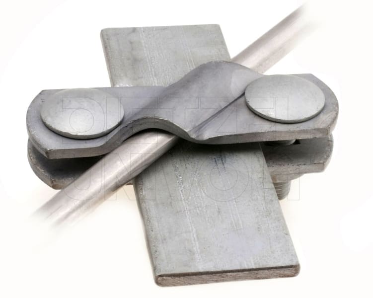 DIETZEL - Verbindungsklemme, diagonal, Ø 8-10 mm / flach 30 mm, feuerverzinkt