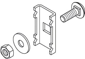 DIETZEL - Gitterbahnverbinder, 41x18 mm, inkl. Schraube+Mutter, sendzimir-feuerverzinkt