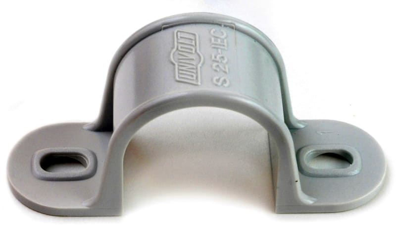 DIETZEL - PVC-Schelle, Ø 40 mm, zweilappig, hellgrau