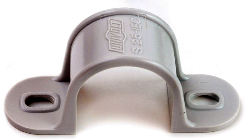 DIETZEL - PVC-Schelle, Ø 40 mm, zweilappig, grau