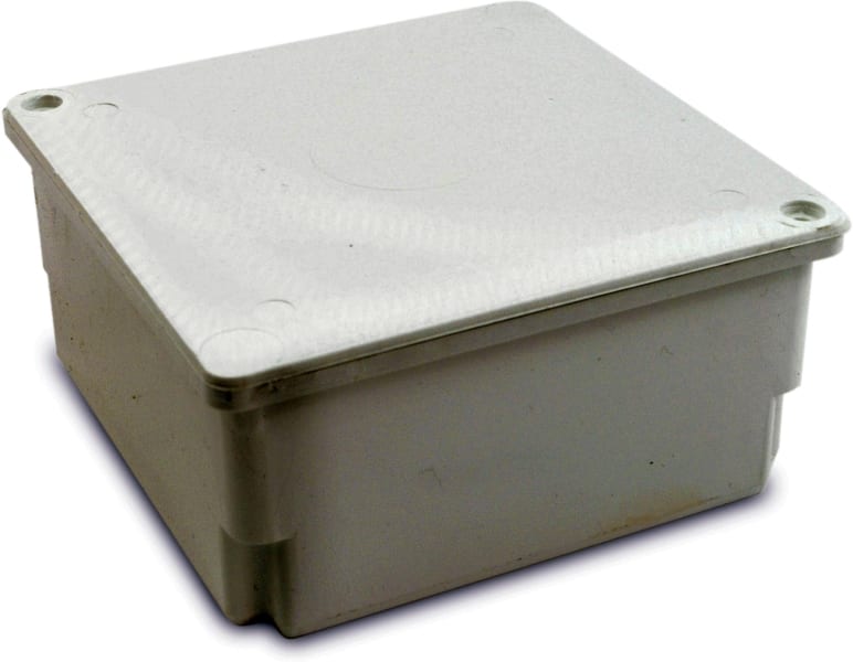 DIETZEL - PVC-Abzweigkasten, 200x200 mm, mit Randdeckel, weiß