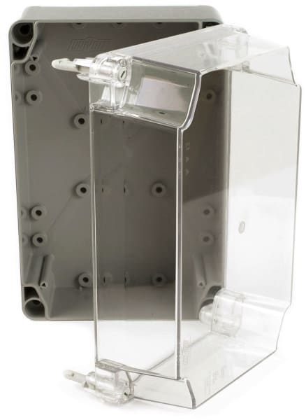 DIETZEL - PVC-Panzerkasten,ohne Vorprägung,m. hohem,transparentem Deckel,300x200x165mm,gr