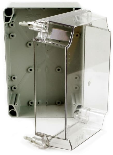 DIETZEL - PVC-Panzerkasten,ohne Vorprägung,m. hohem transparentem Deckel,300x200x165mm,hgr