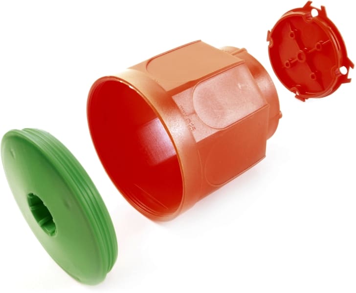 DIETZEL - PE-Betonbau-Abzweiggroßdose-Set, halogenfrei, orange/grün