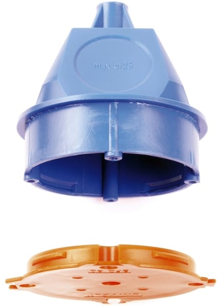 DIETZEL - PE-Betonbau-Deckenauslassdose-Set, halogenfrei, orange/blau