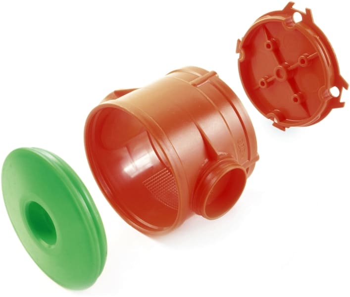 DIETZEL - PE-Betonbau-Gerätedose-Set, halogenfrei, orange/grün