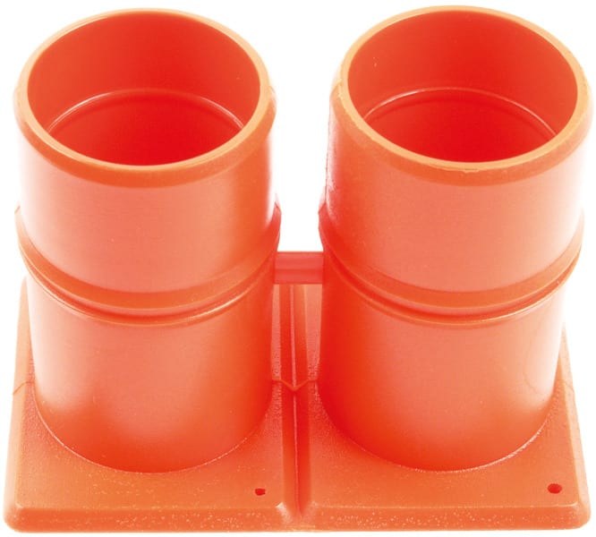 DIETZEL - PE-Betonbau-Verbindungstülle, Ø 25 mm, 2-fach, trennbar, halogenfrei, orange