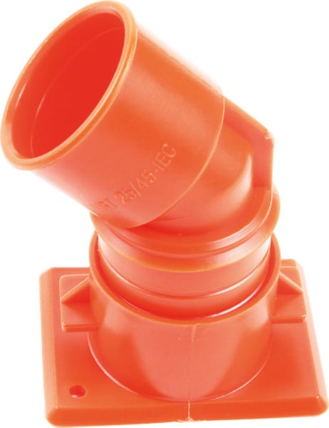 DIETZEL - PE-Betonbau-Winkel-Verbindungstülle, Ø 25 mm, 45° drehbar, halogenfrei, orange