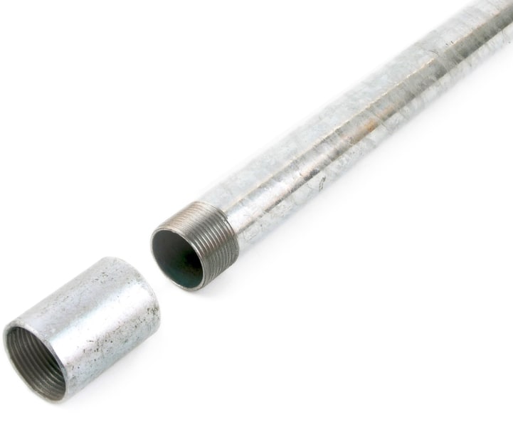 DIETZEL - STAPA-Gewinderohr, Ø 16 mm, starr, feuerverzinkt, inkl. Muffe, 3 m