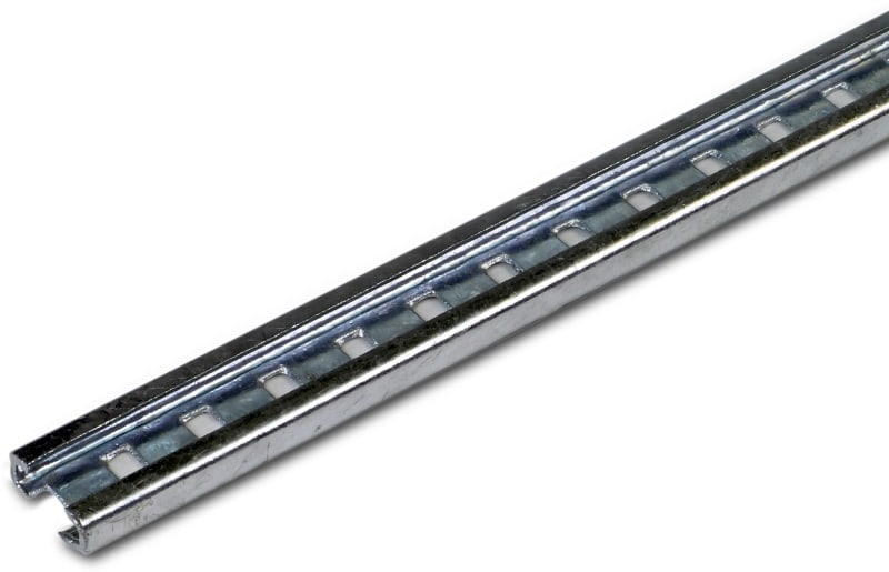 DIETZEL - Stahl-Hohlschiene, roh, gelocht, 2 m