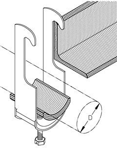 DIETZEL - Kabelschelle, für Ø 16-20mm, Winkelprofil bis 40mm, 51,5mm, Isolierwanne, verz