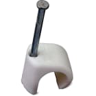 DIETZEL - Nagelschelle, Ø 10-14 mm, PP, Stahlnagel 30 mm, Nagel Ø 2,0 mm, weiß