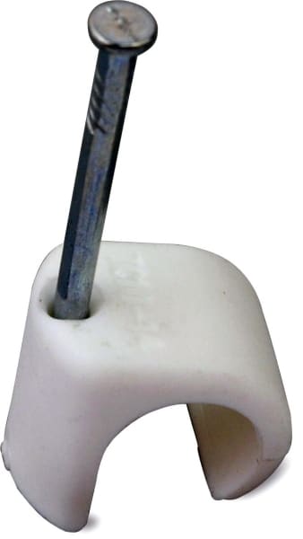 DIETZEL - Nagelschelle, Ø 7-10 mm, PP, Stahlnagel 25 mm, Nagel Ø 1,6 mm, weiß