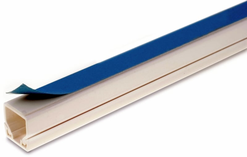 DIETZEL - PVC-Minikanal, 40x40 mm, selbstklebend, weiß, 2 m / 30 m