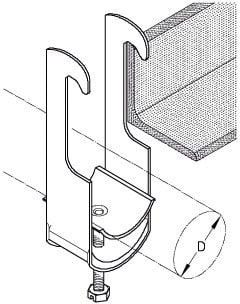 DIETZEL - Kabelschelle, für Ø 12-16 mm, Winkelprofil bis 40 mm, 85 mm, verzinkt