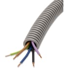DIETZEL - PVC-Panzerflexrohr,Ø20mm,biegs.,Turbor.,vorverdr.,YE 5x1,5mm² sw,br,vio,bl,ge/gn