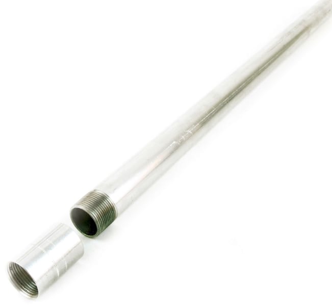 DIETZEL - Gewinderohr,Ø20mm,starr,sehr schwer,mit Gewinde,inkl. Schraubmuffe,Aluminium,3 m