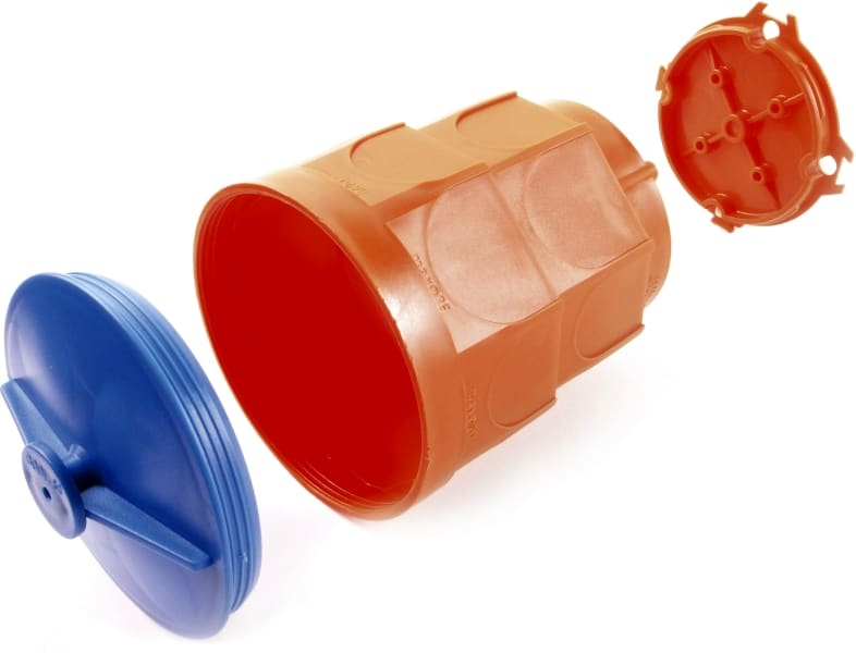 DIETZEL - PE-Betonbau-Plattendeckendose-Set, halogenfrei, orange/blau