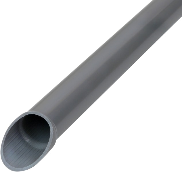 DIETZEL - PVC-Panzerrohr, Ø25mm, starr, mittel, gemufft, Turborillen, grau, 3 m