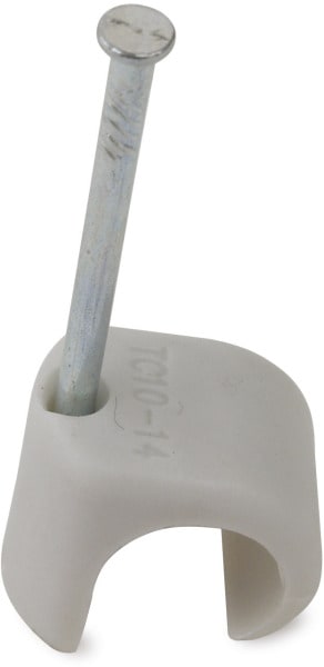 DIETZEL - Nagelschelle, Ø 7-10 mm, PP, Stahlnagel 25 mm, Nagel Ø 1,6 mm, hellgrau