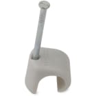 DIETZEL - Nagelschelle, Ø 18-22 mm, PP, Stahlnagel 45 mm, Nagel Ø 2,5 mm, hellgrau