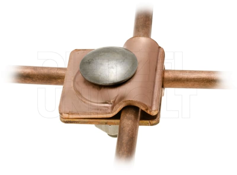 DIETZEL - Mehrzweckklemme,rd Ø8-10mm/rd Ø8-10mm,Kupfer,Gegenmutter/Flachrundschr. M10 Niro