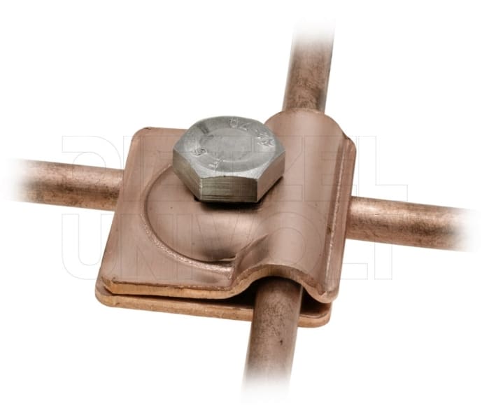DIETZEL - Mehrzweckklemme,rd Ø8-10mm/rd Ø8-10mm,Kupfer,ohne Gegenmutter,Sechskantschr. M10