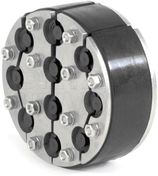 DIETZEL - Ringraumdichtung,Ø125mm,Segmentring,10Durchg./Ø4-16,5mm,40mm Dichtbr.,V2A/EPDM