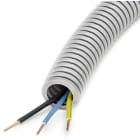 DIETZEL - PVC-Isolierflexrohr,Ø16mm, biegsam,leicht,hellgr.,vorverdr, 50m+YE3x1,5 sw,bl,gg