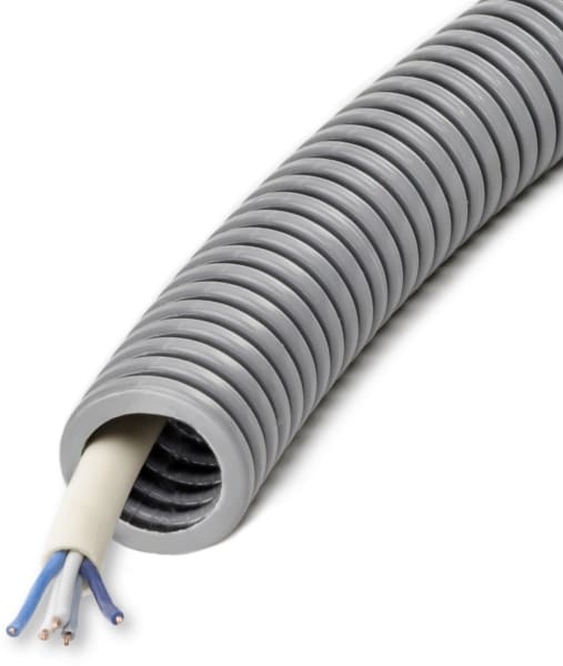 DIETZEL - PVC-Panzerflexrohr,Ø20mm,biegs.,mittel,Turborillen,vorverdr.,YYSCH 5x0,6mm²