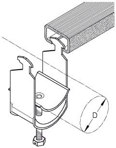 DIETZEL - Kabelschelle, für Ø 16-20 mm, C-Profil, Schlitzweite 11 mm, 50 mm, verzinkt