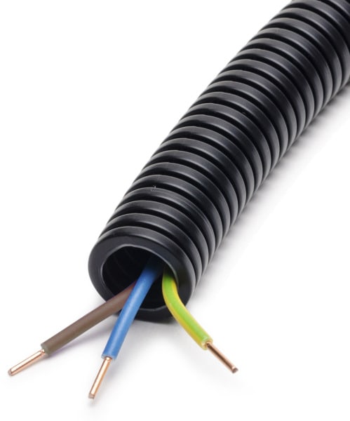 DIETZEL - HFT-Panzerflexrohr,Ø20mm,biegs.,vorverdr.,halogenfr,H07Z1-U 3x1,5mm² br,bl,ge/gn