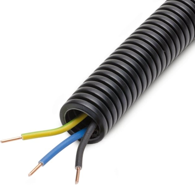 DIETZEL - HFT-Panzerflexrohr,Ø20mm,biegs.,vorverdr.,halogenfr,H07Z1-U 3x2,5mm² bl,ge/gn
