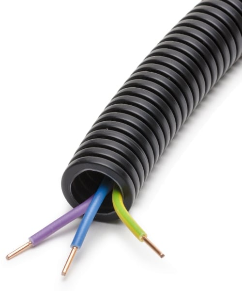 DIETZEL - HFT-Panzerflexrohr,Ø20mm,biegs,vorverdr,halogenfr,H07Z1-U3x1,5mm² vio,bl,ge/gn
