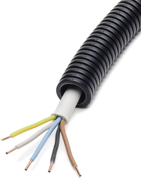 DIETZEL - HFT-Panzerflexrohr,Ø20mm,biegs.,vorverdr.,halogenfr.,50m NHXMH-J 5x1,5mm²