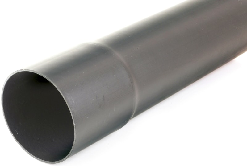 DIETZEL - PVC-Baurohr, 110x2,2 mm, starr, N250, einseitig gemufft, schwarz, 6 M